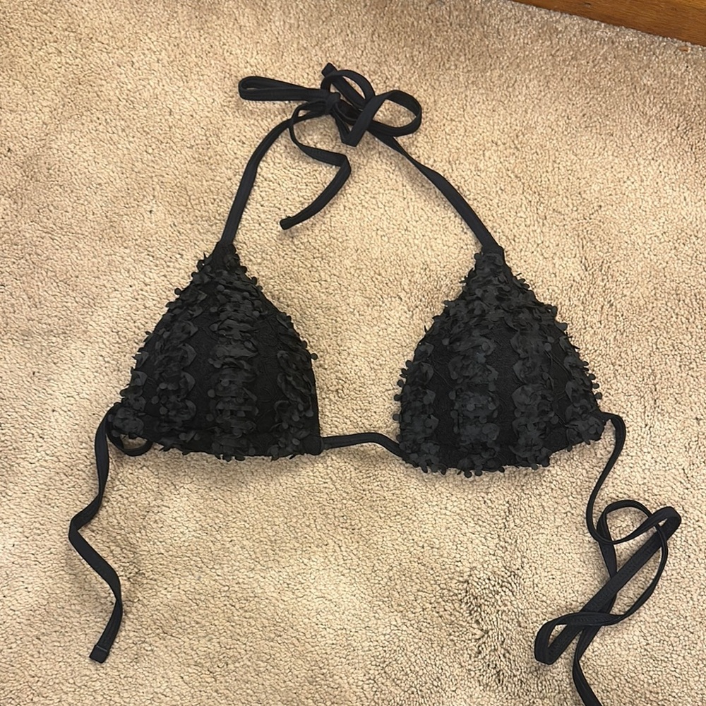 Victoria's Secret Black Crochet Bikini Top